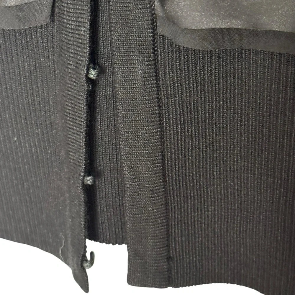 NWTS WHBM Size XS Black Long Sleeve Lace Cardi Jacket w Hook/Eye Closures